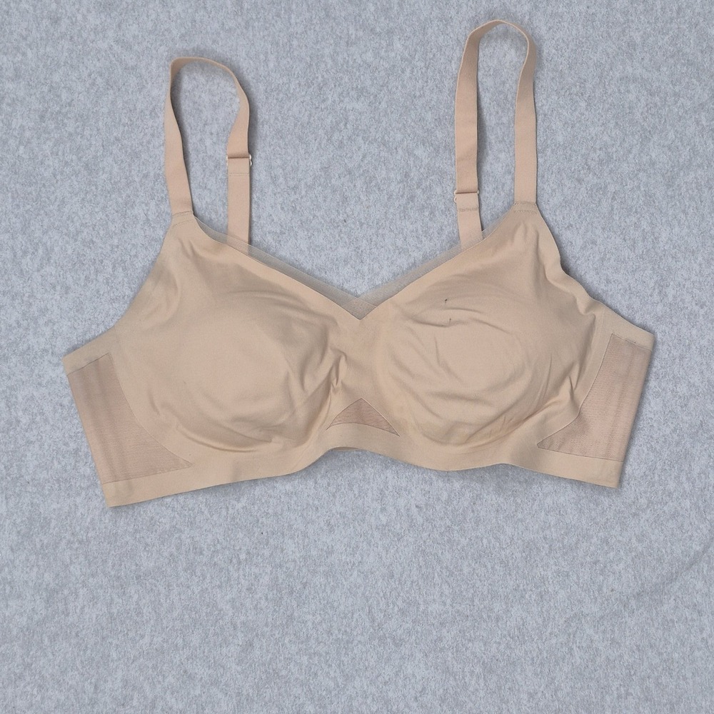 Honeylove Women Bra 1X Beige Crossover Wireless Strap Adjustable